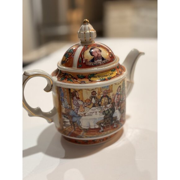 Sadler Teapot Charles Dickens A Christmas Carol 1995 Porcelain - Picture 2 of 8
